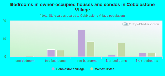 Bedrooms in owner-occupied houses and condos in Cobblestone Village