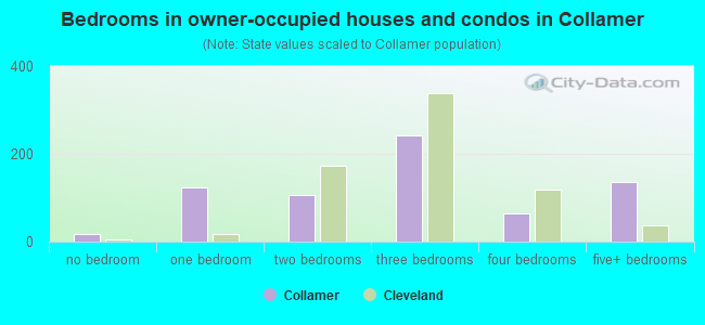 Bedrooms in owner-occupied houses and condos in Collamer