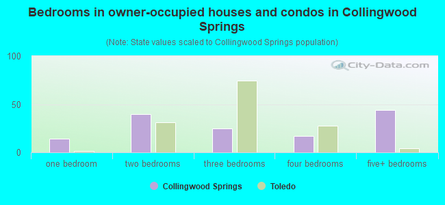 Bedrooms in owner-occupied houses and condos in Collingwood Springs