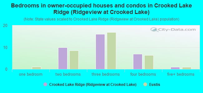 Bedrooms in owner-occupied houses and condos in Crooked Lake Ridge (Ridgeview at Crooked Lake)