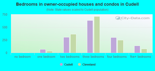 Bedrooms in owner-occupied houses and condos in Cudell