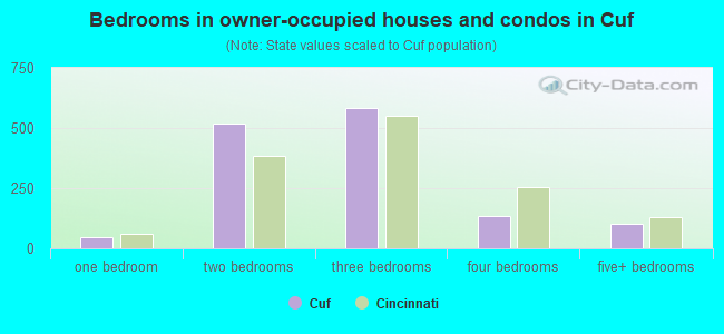 Bedrooms in owner-occupied houses and condos in Cuf