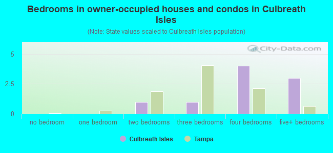 Bedrooms in owner-occupied houses and condos in Culbreath Isles