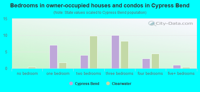Bedrooms in owner-occupied houses and condos in Cypress Bend