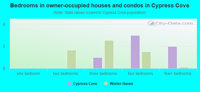 Bedrooms in owner-occupied houses and condos in Cypress Cove