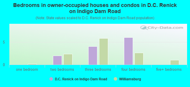 Bedrooms in owner-occupied houses and condos in D.C. Renick on Indigo Dam Road