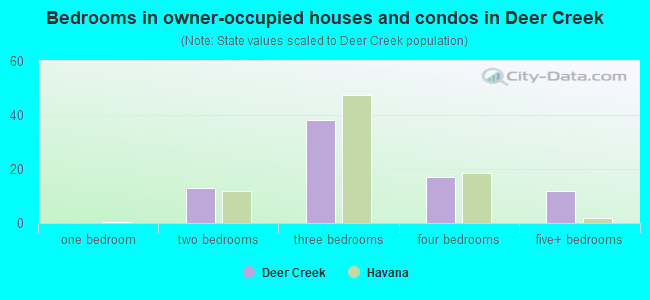 Bedrooms in owner-occupied houses and condos in Deer Creek