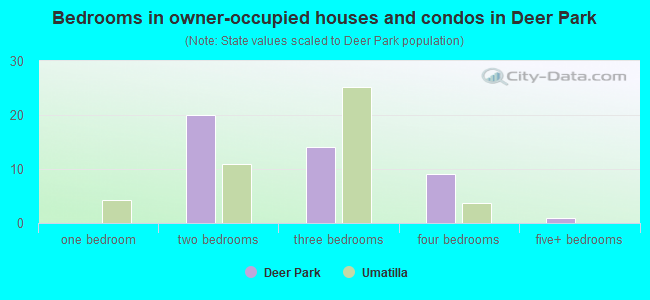 Bedrooms in owner-occupied houses and condos in Deer Park