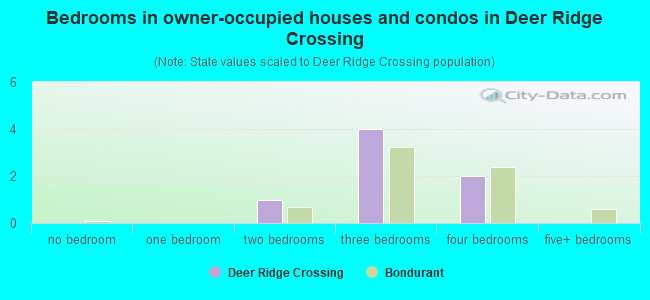 Bedrooms in owner-occupied houses and condos in Deer Ridge Crossing