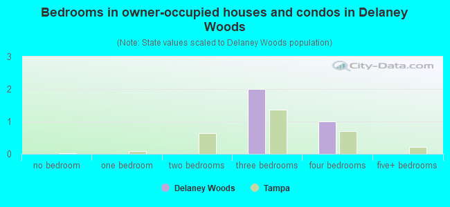 Bedrooms in owner-occupied houses and condos in Delaney Woods