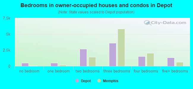 Bedrooms in owner-occupied houses and condos in Depot