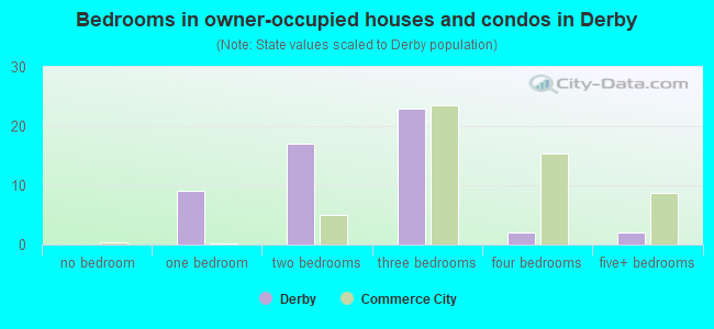 Bedrooms in owner-occupied houses and condos in Derby