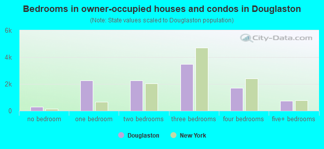 Bedrooms in owner-occupied houses and condos in Douglaston