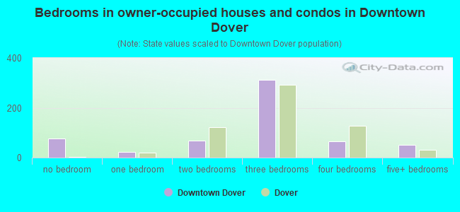 Bedrooms in owner-occupied houses and condos in Downtown Dover