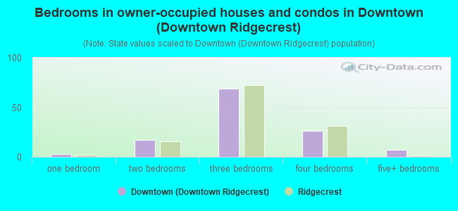 Bedrooms in owner-occupied houses and condos in Downtown (Downtown Ridgecrest)