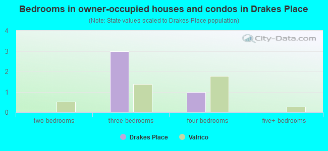 Bedrooms in owner-occupied houses and condos in Drakes Place