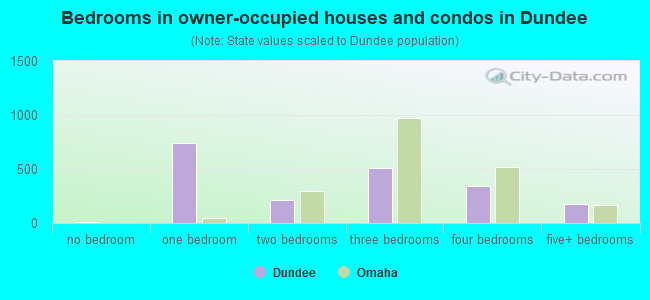 Bedrooms in owner-occupied houses and condos in Dundee
