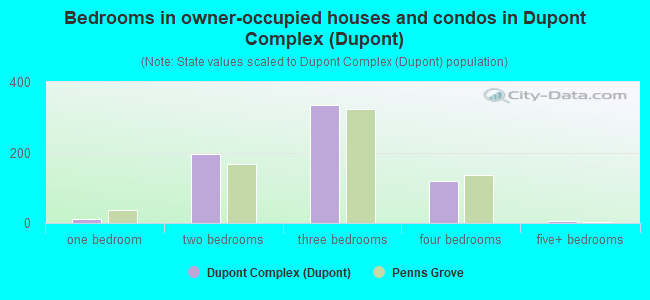 Bedrooms in owner-occupied houses and condos in Dupont Complex (Dupont)