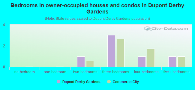 Bedrooms in owner-occupied houses and condos in Dupont Derby Gardens