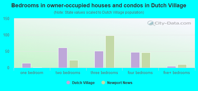 Bedrooms in owner-occupied houses and condos in Dutch Village