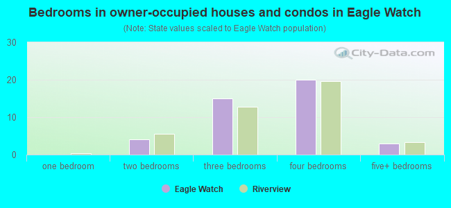 Bedrooms in owner-occupied houses and condos in Eagle Watch
