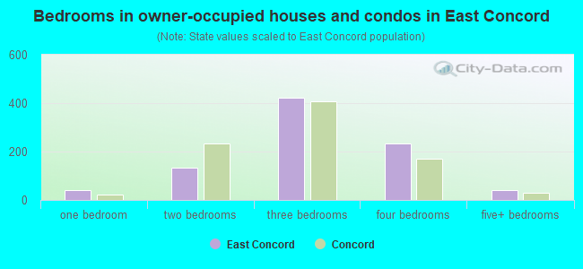 Bedrooms in owner-occupied houses and condos in East Concord