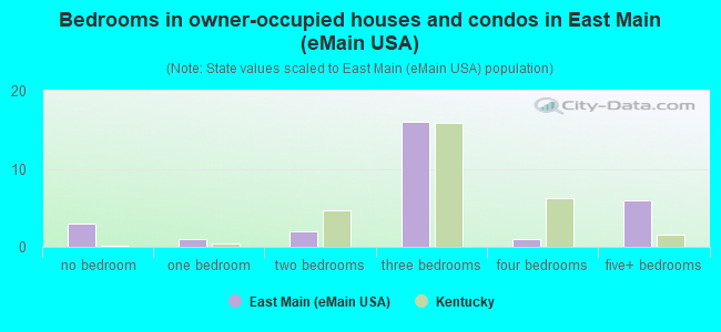 Bedrooms in owner-occupied houses and condos in East Main (eMain USA)