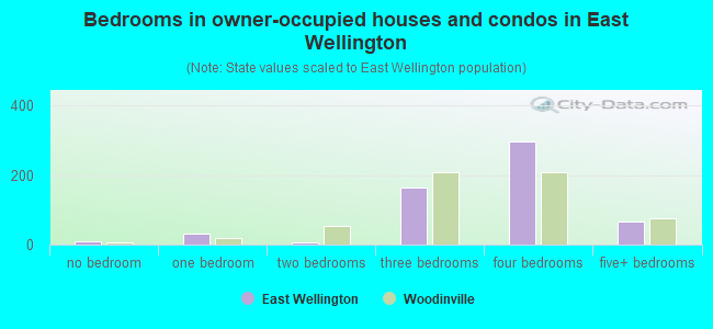 Bedrooms in owner-occupied houses and condos in East Wellington