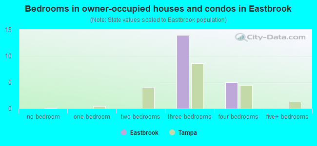 Bedrooms in owner-occupied houses and condos in Eastbrook