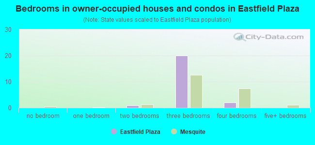 Bedrooms in owner-occupied houses and condos in Eastfield Plaza