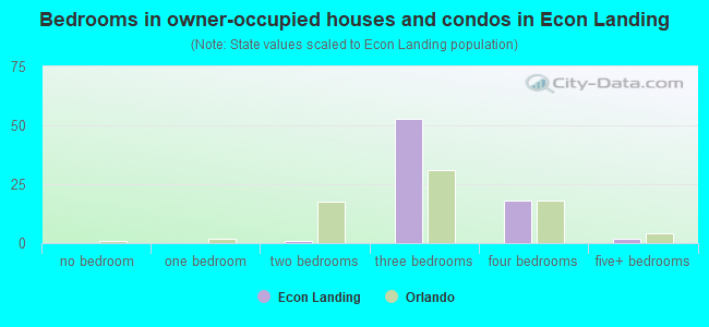 Bedrooms in owner-occupied houses and condos in Econ Landing