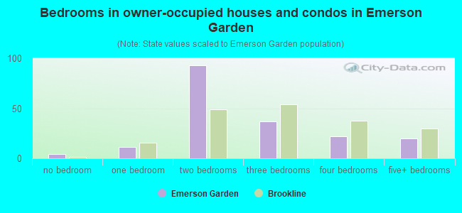 Bedrooms in owner-occupied houses and condos in Emerson Garden
