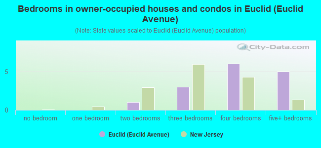 Bedrooms in owner-occupied houses and condos in Euclid (Euclid Avenue)