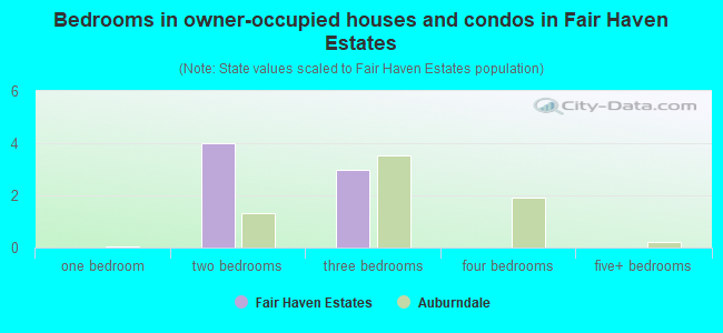 Bedrooms in owner-occupied houses and condos in Fair Haven Estates