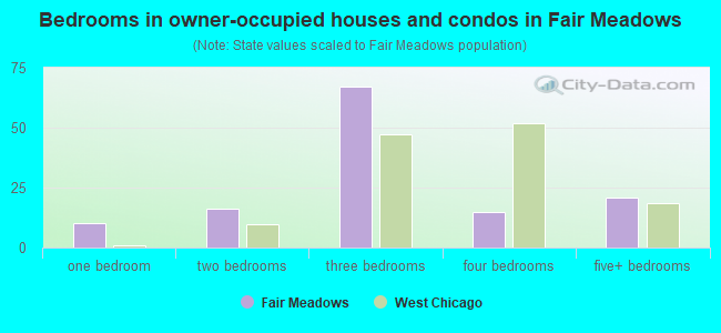 Bedrooms in owner-occupied houses and condos in Fair Meadows