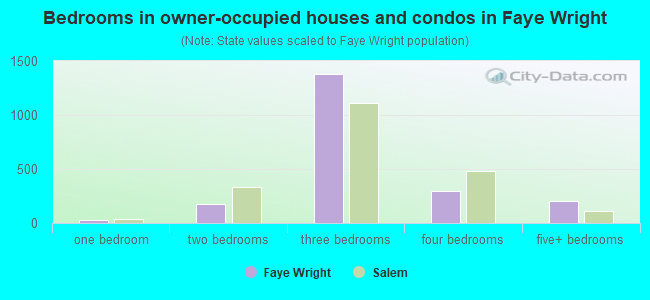 Bedrooms in owner-occupied houses and condos in Faye Wright