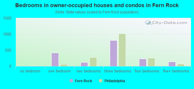 Bedrooms in owner-occupied houses and condos in Fern Rock