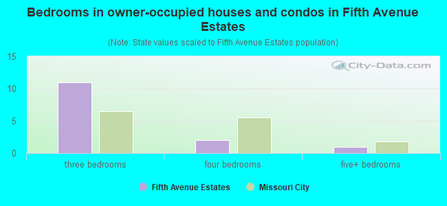Bedrooms in owner-occupied houses and condos in Fifth Avenue Estates