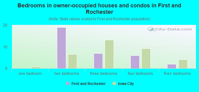 Bedrooms in owner-occupied houses and condos in First and Rochester