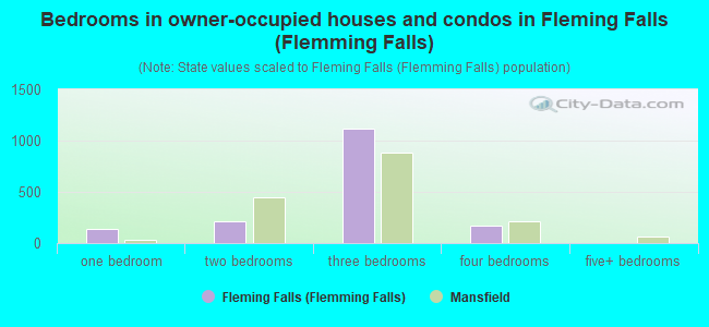 Bedrooms in owner-occupied houses and condos in Fleming Falls (Flemming Falls)