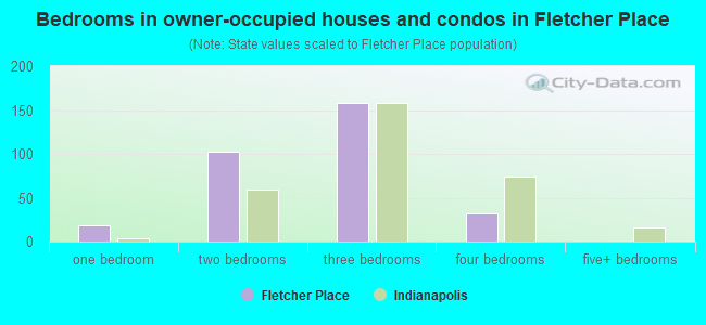 Bedrooms in owner-occupied houses and condos in Fletcher Place
