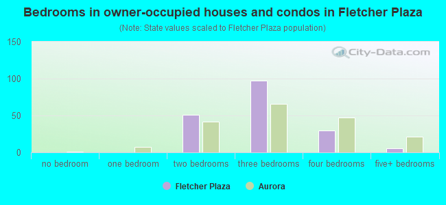 Bedrooms in owner-occupied houses and condos in Fletcher Plaza