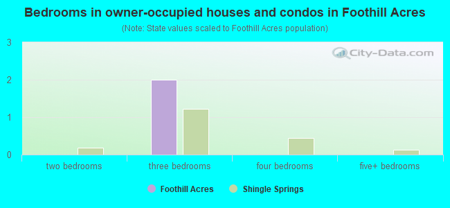 Bedrooms in owner-occupied houses and condos in Foothill Acres