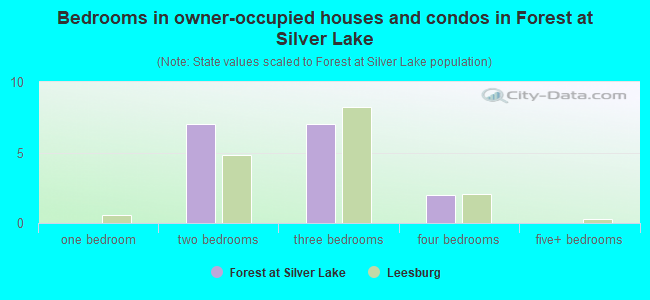Bedrooms in owner-occupied houses and condos in Forest at Silver Lake