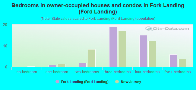 Bedrooms in owner-occupied houses and condos in Fork Landing (Ford Landing)
