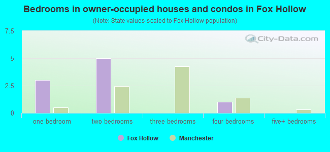 Bedrooms in owner-occupied houses and condos in Fox Hollow