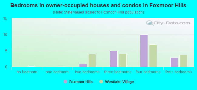 Bedrooms in owner-occupied houses and condos in Foxmoor Hills