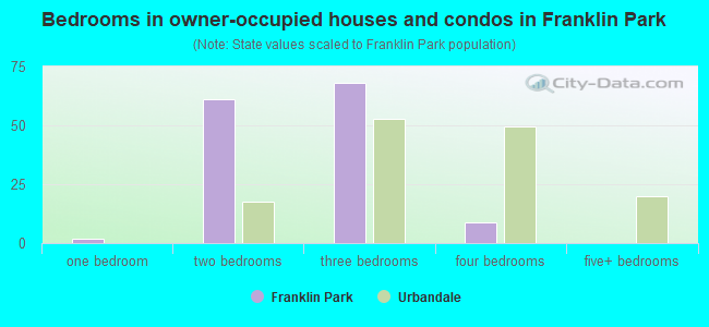 Bedrooms in owner-occupied houses and condos in Franklin Park