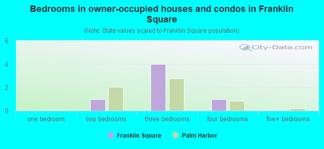 Bedrooms in owner-occupied houses and condos in Franklin Square