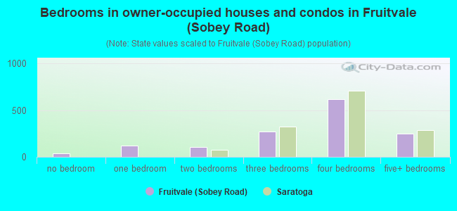 Bedrooms in owner-occupied houses and condos in Fruitvale (Sobey Road)
